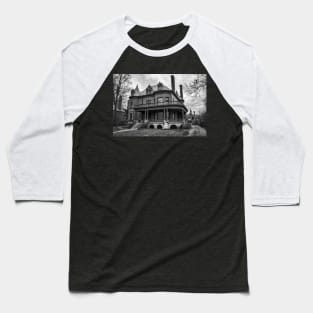 Heritage Hill Mansion In Black And White Baseball T-Shirt